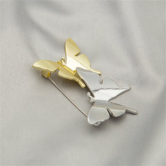 Two-Tone Double Butterfly Brooch