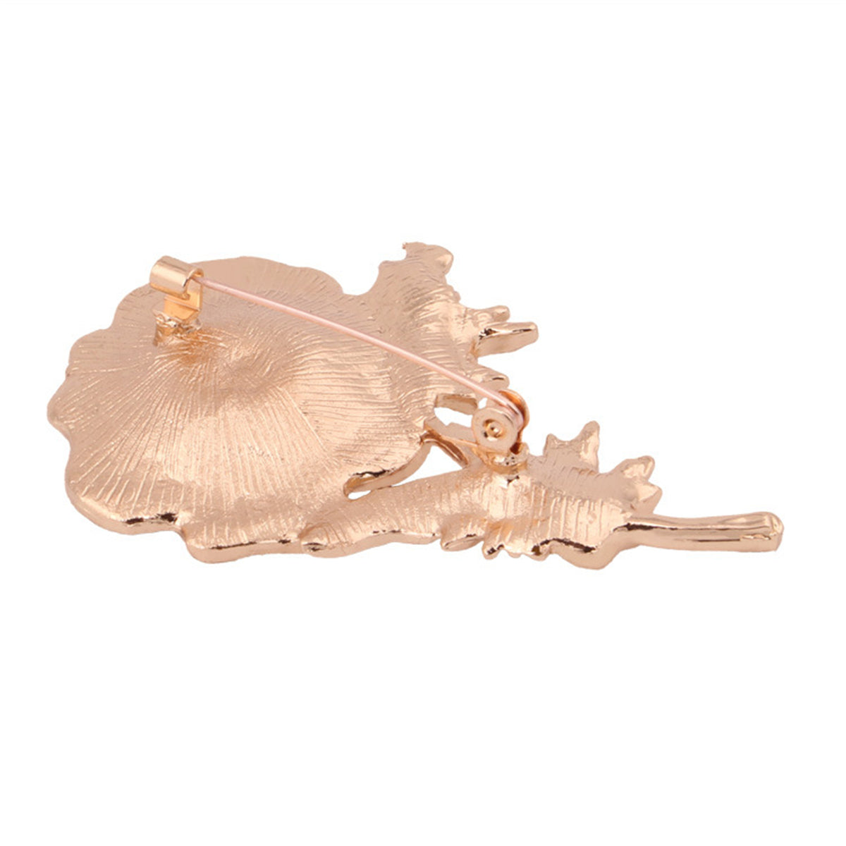 Red Enamel and Black Cubic Zirconia 18K Gold-Plated Flower Brooch, gold brooch pin, elegant gift for her, lifestyle look