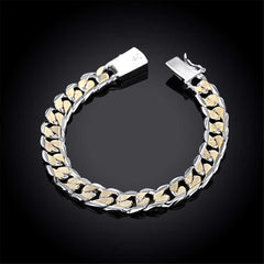 Silver-Plated & 18k Gold-Plated Link Bracelet - streetregion