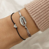 Pukka Shell & Silver-Plated Heart Adjustable Bracelet Set