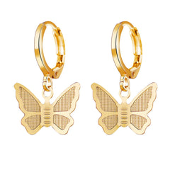 Stunning 18K gold-plated butterfly earrings, designed to elevate your style with their delicate drop design.