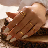 18K Gold-Plated Thin Ring Set
