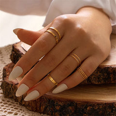 18K Gold-Plated Thin Ring Set
