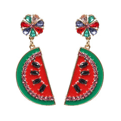 Crystal & Cubic Zirconia Watermelon Drop Earrings