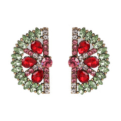 Crystal & Cubic Zirconia Orange Stud Earrings