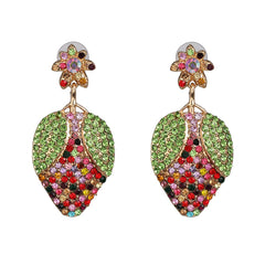 Jewel-Tone Cubic Zirconia & 18K Gold-Plated Mango Drop Earrings