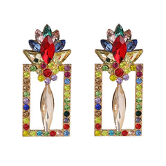 Green Crystal & Cubic Zirconia Pineapple Drop Earrings