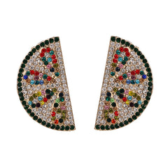 Cubic Zirconia & 18K Gold-Plated Grapefruit Stud Earrings