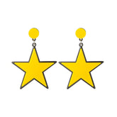 Yellow & Black Star Drop Earrings