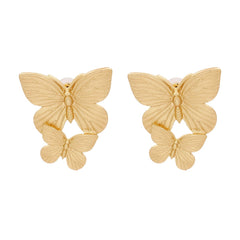 18K Gold-Plated Dual Butterfly Drop Earrings