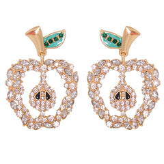 Crystal & Cubic Zirconia Apple Drop Earrings