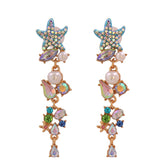 Crystal & Cubic Zirconia Starfish Drop Earrings