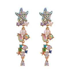 Crystal & Cubic Zirconia Starfish Drop Earrings