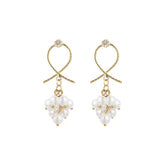 Pearl & Cubic Zirconia 18K Gold-Plated Grape Drop Earrings