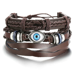 Dark Brown Evil Eye Polystyrene Layer Bracelet