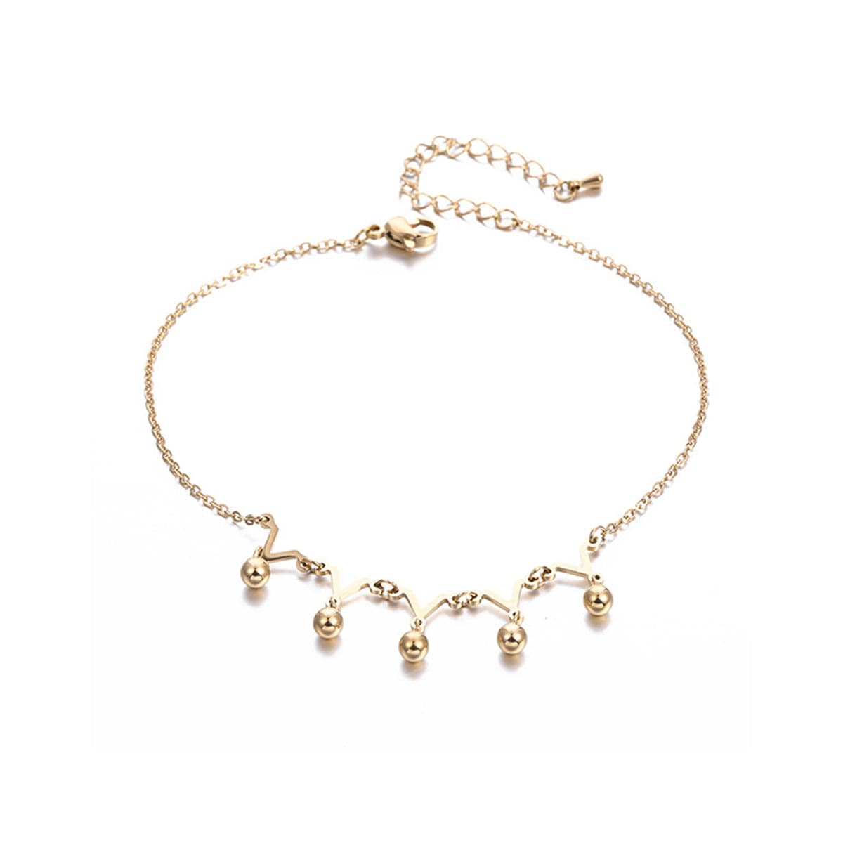 18K Rose Gold-Plated Crown Charm Anklet, rose gold anklet bracelet, elegant gift for her, styled look
