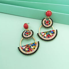 Red & Blue Crystal & Cubic Zirconia Watermelon Drop Earrings