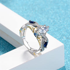 Crystal & cubic zirconia Pear-Cut Promise Ring - streetregion