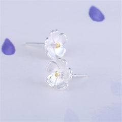Two-Tone Sakura Floral Stud Earrings