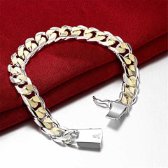 Silver-Plated & 18k Gold-Plated Link Bracelet - streetregion
