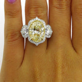 Yellow Crystal & Cubic Zirconia Floral Ring