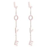 18k Rose Gold-Plated 'Love' Drop Earrings - streetregion