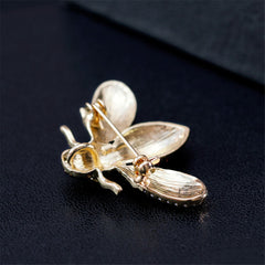 Yellow & Black Cubic Zirconia Bee Brooch