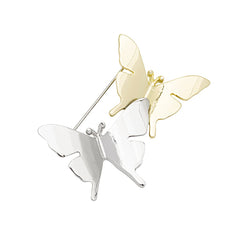 Two-Tone Double Butterfly Brooch