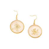 Yellow Baby'S-Breath & 18K Gold-Plated Round Dangle Earrings