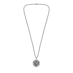 Silver-Plated Dragon Coin Pendant Necklace