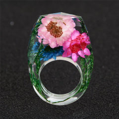 Pink & Green Dried Flower Ring