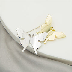 Two-Tone Double Butterfly Brooch
