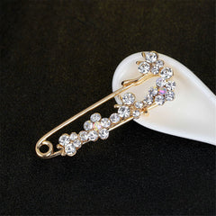 Cubic Zirconia & 18K Gold-Plated Linking Butterfly Pin Brooch