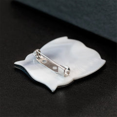 Abalone Shell & Silver-Plated Owl Brooch