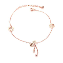 18K Rose Gold-Plated Calabash & Coin Charm Anklet