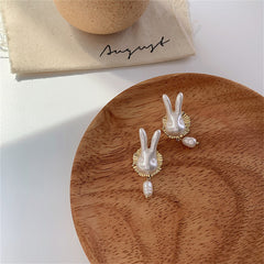 Pearl & 18K Gold-Plated Rabbit Ear Jackets