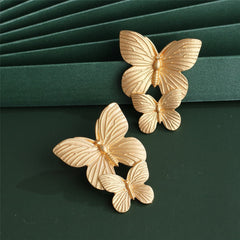 18K Gold-Plated Dual Butterfly Drop Earrings