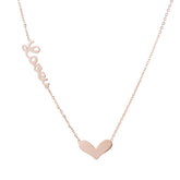 18k Rose Gold-Plated 'Love' Heart Pendant Necklace - streetregion