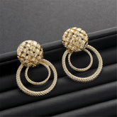 18K Gold-Plated Weave Hoop Drop Earrings