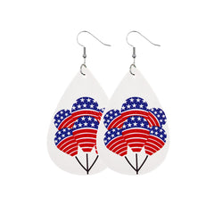 White & Red Polystyrene Stars & Stripes Balloons Drop Earrings