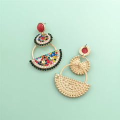 Red & Blue Crystal & Cubic Zirconia Watermelon Drop Earrings