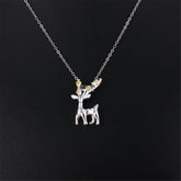 Two-Tone Deer Pendant Necklace