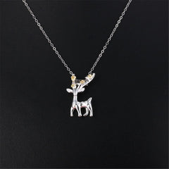 Two-Tone Deer Pendant Necklace