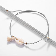 Shell & 18K Gold-Plated Bead Adjustable Anklet