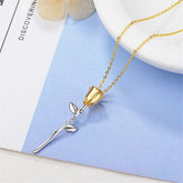 Silver-Plated & 18k Gold-Plated Rose Pendant Necklace - streetregion