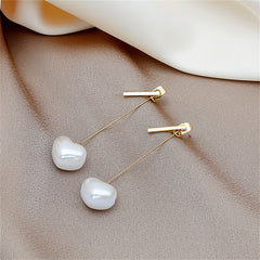 Pearl & 18K Gold-Plated Heart Ear Jackets