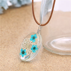 Purple Peach Blossom Pendant Necklace