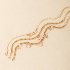 Acrylic & 18K Gold-Plated 'Angel' Butterfly Station Anklet Set