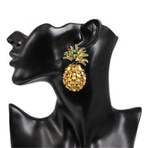 Yellow Crystal & Cubic Zirconia Pineapple Drop Earrings