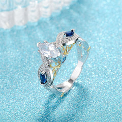 Crystal & cubic zirconia Pear-Cut Promise Ring - streetregion